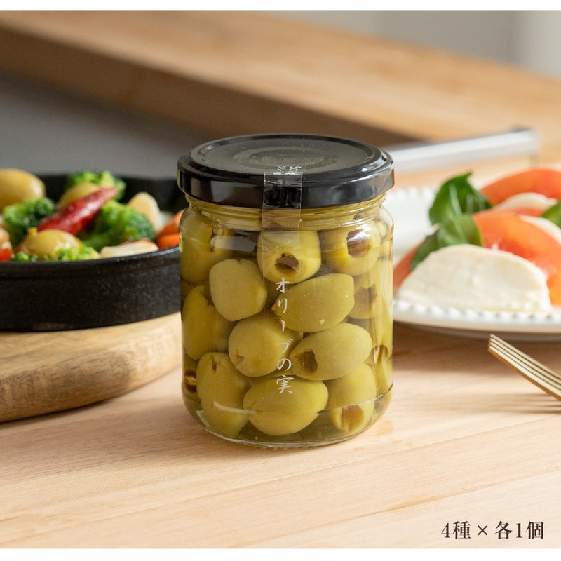 EXオリーブオイル 海・山のオリーバ＋グリーン・ブラックオリーブ種ぬき（化粧箱入り）