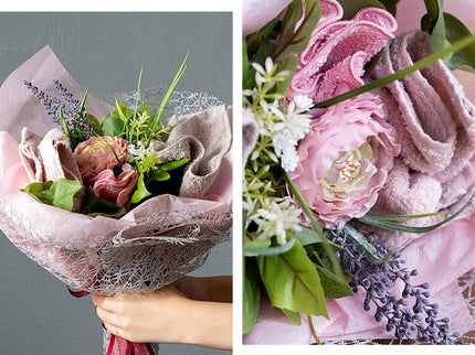 花束タオルアッシュカラーM