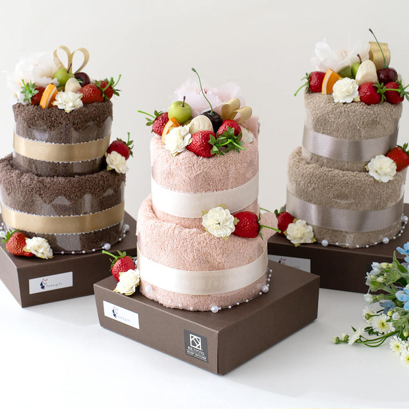 泉州タオルケーキ 2段フルーツ